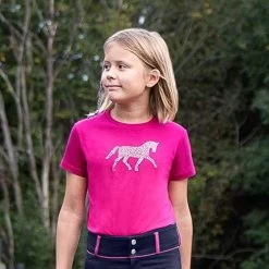 Horze Kid's Abbie T-shirt - Crystals -Equestrian Clothing Store 09a7488d c342 4797 a48b d89216a0de76