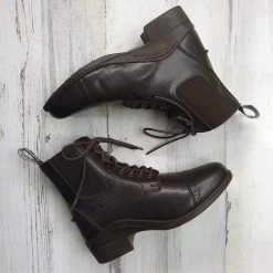 BasEQ Alexis Children's Lace-Up Equestrian Riding Paddock Boots -Equestrian Clothing Store 24 0103 104AlexisRickiBrownLaceonwhitewood