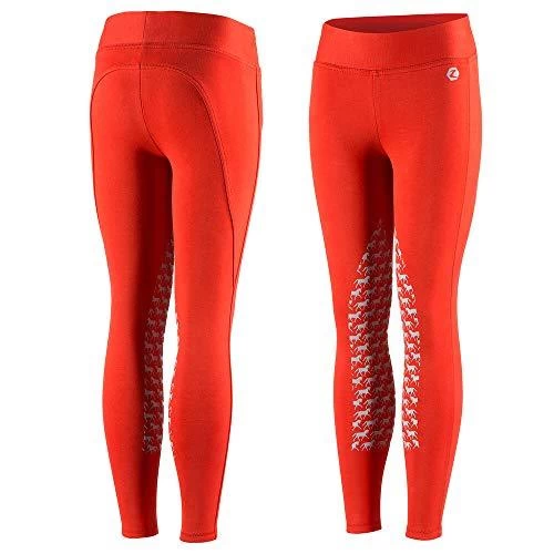 Horze Kid's Active Knee Patch Tights - Silicone Horse Grip 3 Horze Kid's Active Knee Patch Tights - Silicone Horse Grip