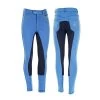 HORZE Jen Jr Kids Narrow Fit Full Seat Breech Blue Silver X-Small -Equestrian Clothing Store 3jHsb0