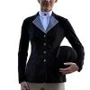 RJ Classics Ladies Soft Shell Coat Black Coat/Grey Collar