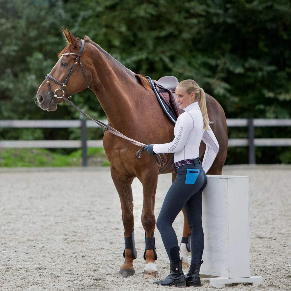 B Vertigo Roxane Women's Long Sleeve Zip Polo Technical Shirt 6 B Vertigo Roxane Women's Long Sleeve Zip Polo Technical Shirt - Image 4