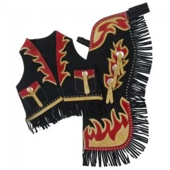 Tough 1 Premium Youth Chaps With Flame Design