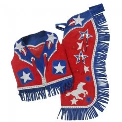 Tough 1 Premium Youth Chap And Vest Set With Barrel Horse And Star Design