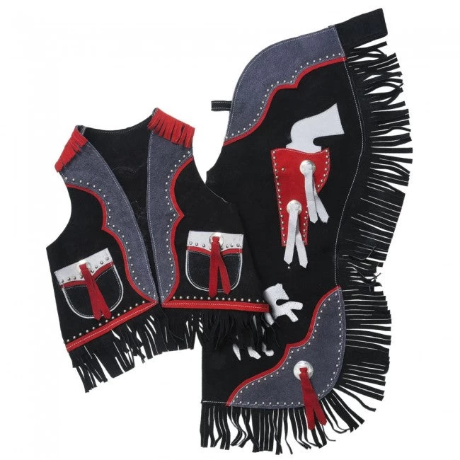 Tough 1 Premium Youth Chap And Vest Set With Gun Design 4 Tough 1 Premium Youth Chap And Vest Set With Gun Design - Image 2