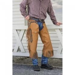 Tough 1 Premium Leather Chinks With Floral Yoke And Pocket