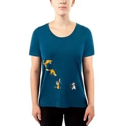 Irideon Women's Fox Games Swing Tee-Baltic Blue
