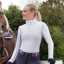 B Vertigo Roxane Women's Long Sleeve Zip Polo Technical Shirt 22 B Vertigo Roxane Women's Long Sleeve Zip Polo Technical Shirt -Equestrian Clothing Store 71b8WIvL7YL. AC SL1000