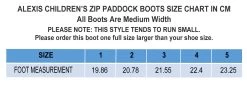 BasEQ Alexis Children's Zip-Up Equestrian Riding Paddock Boots 11 BasEQ Alexis Children's Zip-Up Equestrian Riding Paddock Boots -Equestrian Clothing Store ALEXIS ZIP PADDOCK BOOTS SIZE CHART