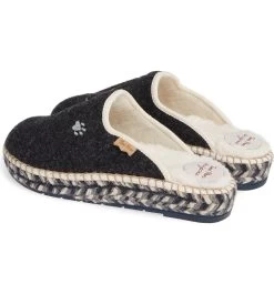 Toni Pons Mysen Faux Fur Lined Espadrille Slipper Cat -Equestrian Clothing Store CatBlack3