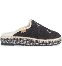 Toni Pons Mysen Faux Fur Lined Espadrille Slipper Cat -Equestrian Clothing Store CatBlack4