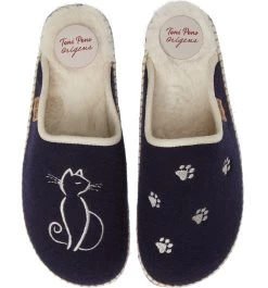 Toni Pons Mysen Faux Fur Lined Espadrille Slipper Cat -Equestrian Clothing Store CatBlue1
