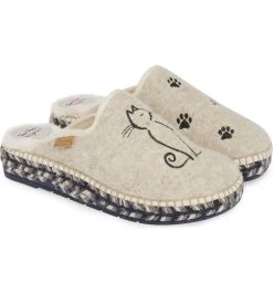 Toni Pons Mysen Faux Fur Lined Espadrille Slipper Cat -Equestrian Clothing Store CatEcru2