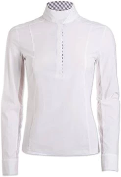 FITS Shade Long Sleeve Show Shirt -Equestrian Clothing Store FitsShadeShowShirtWhiteGreyCheck