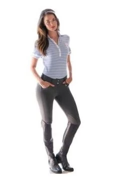 Goode Rider Signature Women's Knee Patch Breeches -Equestrian Clothing Store GRSignatureKneePatchBreechesCharcoal