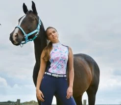 Dublin Ladies Katie Printed Sleeveless Competition Shirt -Equestrian Clothing Store GeoPrint4