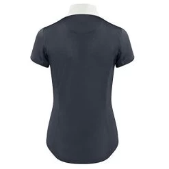 Horze Women's Blaire Show Sun Shirt - Short-Sleeved 23 Horze Women's Blaire Show Sun Shirt - Short-Sleeved -Equestrian Clothing Store HORZEBlaireWomen sShortSleevedNanotexEquestrianRidingCompetitionShowShirtwithUPF30 UVProtectionDarkNavy 2