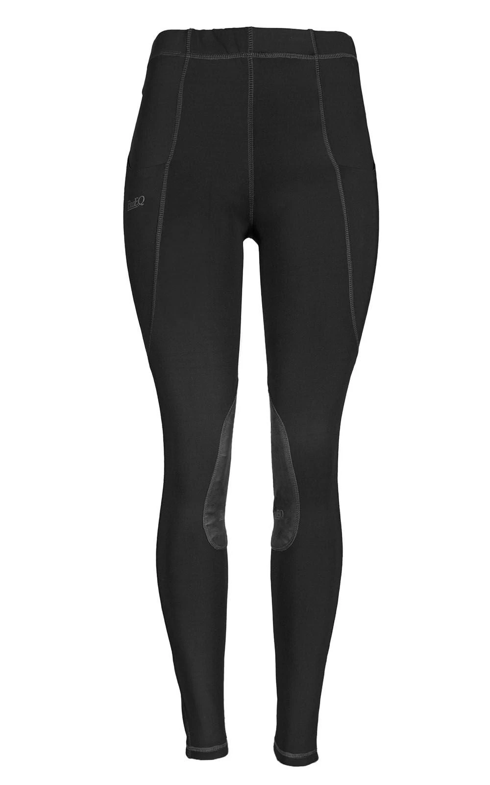 BasEQ Georgia Women's Pull-On Clarino Knee Patch Riding Tights 4 BasEQ Georgia Women's Pull-On Clarino Knee Patch Riding Tights - Image 2
