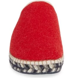 Toni Pons Mysen Faux Fur Lined Espadrille Slipper Solid -Equestrian Clothing Store Red4