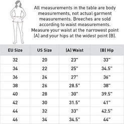 Horze Women's Olivia Knee Patch Breeches - Silicone Grip -Equestrian Clothing Store SizingChart HorzeOliviaWomen sSiliconeKneePatchBreeches