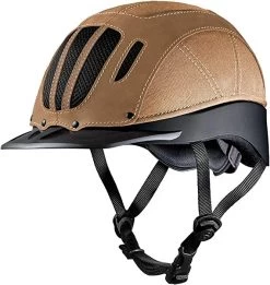 Troxel Sierra Riding Helmet Adult Black, Tan & Brown -Equestrian Clothing Store TroxelSierraWesternHelmetTan