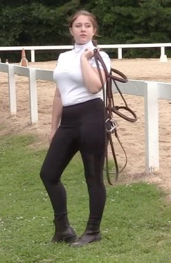 One Stop Equine Shop Women's Victoria Knee Patch Tights With Phone Pocket -Equestrian Clothing Store Victoriafullwbridle