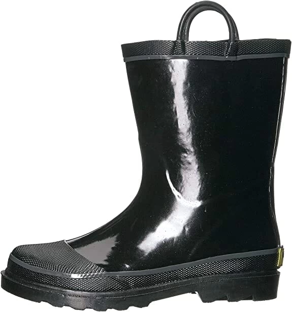 Western Chief Kids Waterproof Rubber Classic Rain Boot With Pull Handles- Black 12, Navy 11, 12, 13, 1, 2, 3