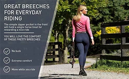 Horze Women's Active Full Seat Breeches - Silicone Grip 4 Horze Women's Active Full Seat Breeches - Silicone Grip - Image 2