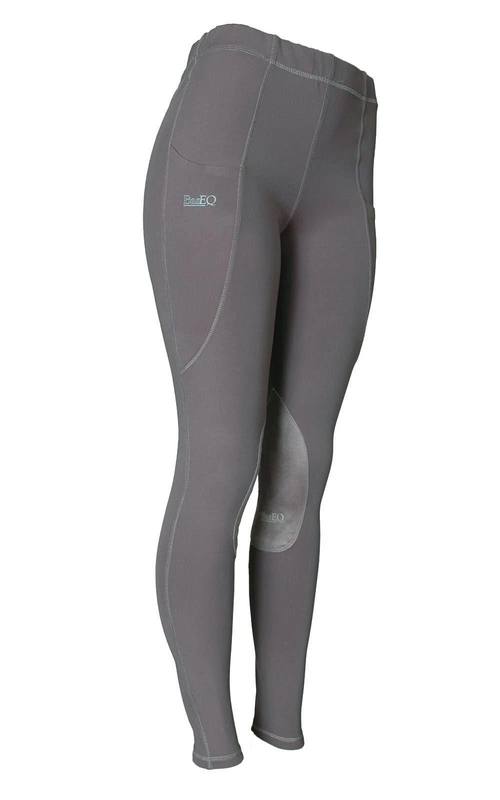BasEQ Georgia Women's Pull-On Clarino Knee Patch Riding Tights 11 BasEQ Georgia Women's Pull-On Clarino Knee Patch Riding Tights - Image 9