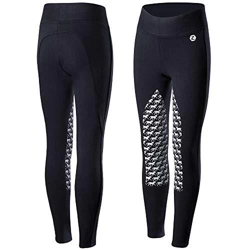 Horze Kid's Active Knee Patch Tights - Silicone Horse Grip 4 Horze Kid's Active Knee Patch Tights - Silicone Horse Grip - Image 2