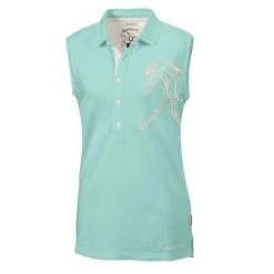 Horseware Flamboro Sleeveless Shirt- Pink And Blue -Equestrian Clothing Store flamborosleevelessblue
