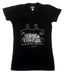Genuine Ranch Women's Genuine Cowgirl Black/Silver Tee