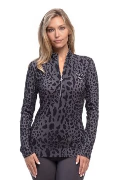 Goode Rider Women's Ideal Long Sleeve Show Shirt 21 Goode Rider Women's Ideal Long Sleeve Show Shirt -Equestrian Clothing Store ideal show shirt black leopard 1