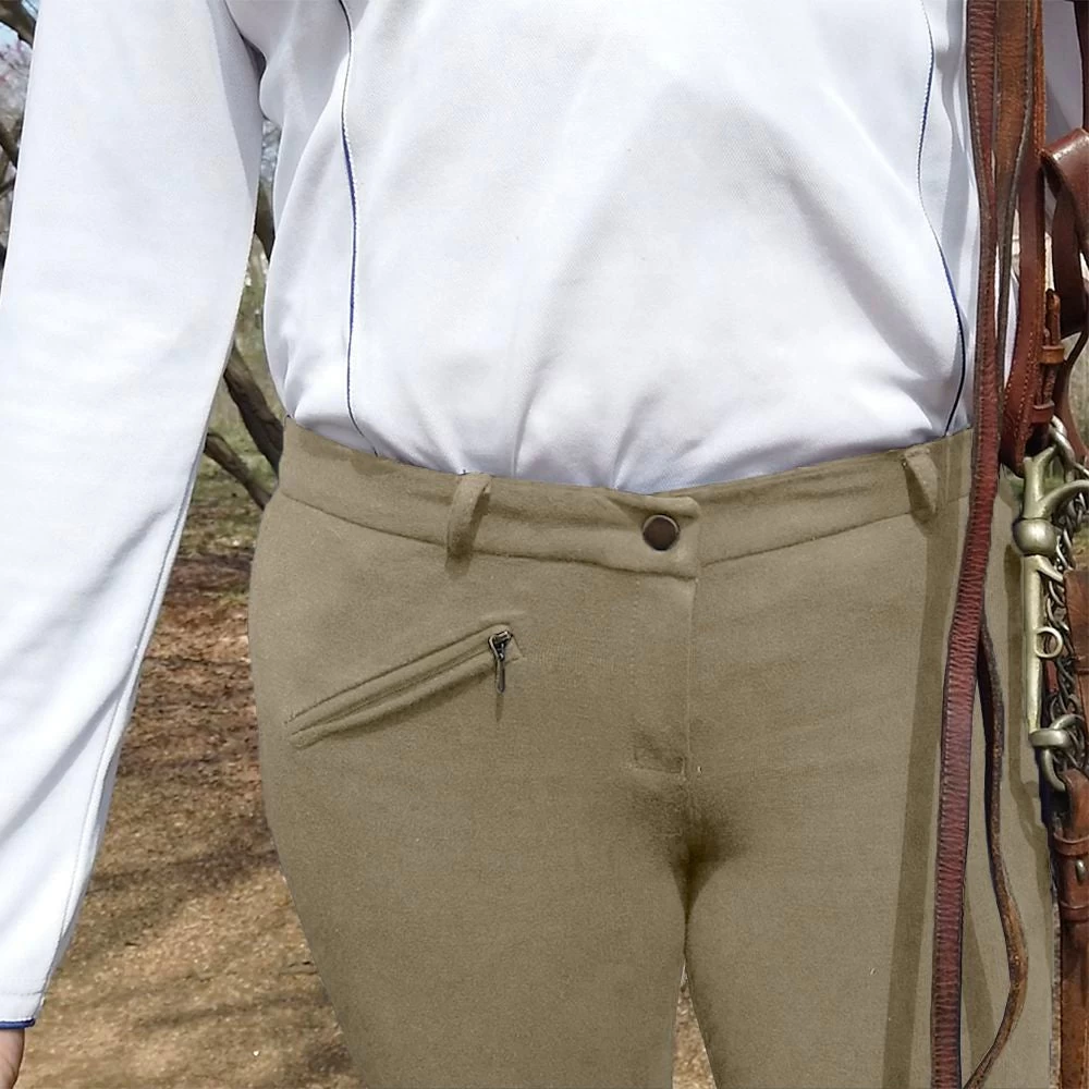 BasEQ Amy Women's Self Knee Patch Classic Equestrian Riding Breeches 5 BasEQ Amy Women's Self Knee Patch Classic Equestrian Riding Breeches - Image 3