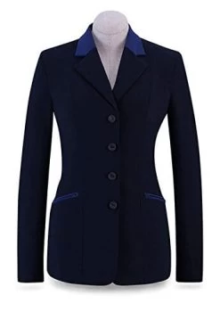 RJ Classics Ladies Victory Show Coat Navy/Blue Collar