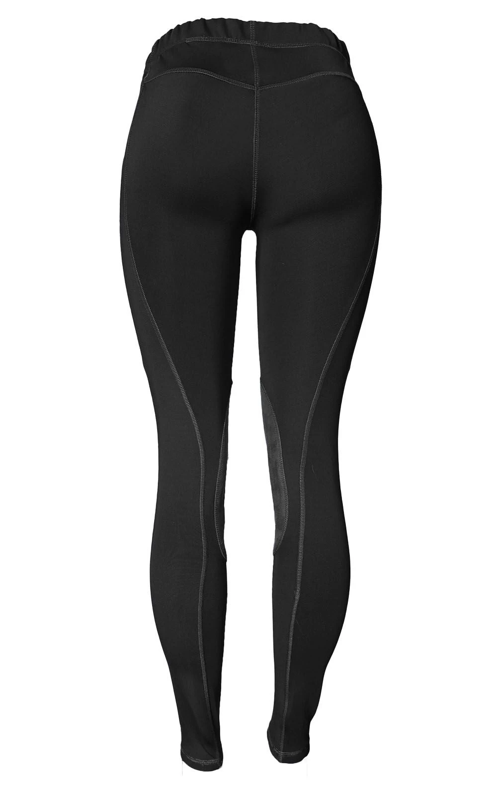 BasEQ Georgia Women's Pull-On Clarino Knee Patch Riding Tights 6 BasEQ Georgia Women's Pull-On Clarino Knee Patch Riding Tights - Image 4
