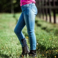 Horze Kids Poppy Denim Silicone Full Seat Breeches 14 Horze Kids Poppy Denim Silicone Full Seat Breeches -Equestrian Clothing Store q7i1mkciel7abwauztgr